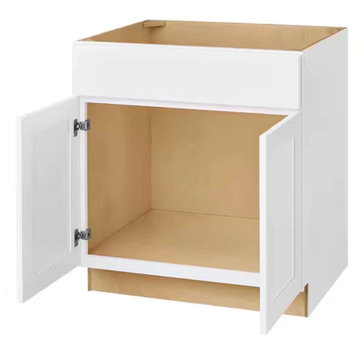 Avondale 33 in. W x 24 in. D x 34.5 in. H Ready to Assemble Plywood Shaker Sink Base Kitchen Cabinet in Alpine White