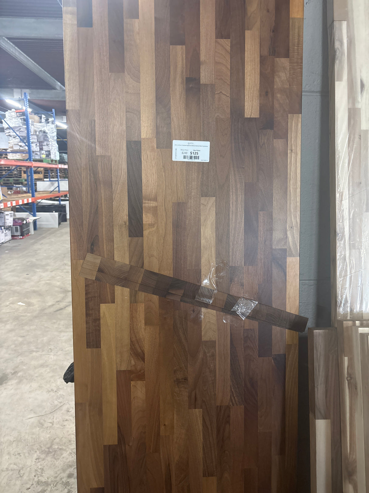 8 ft. L x 25 in. D Finished Engineered Walnut Butcher Block Countertop