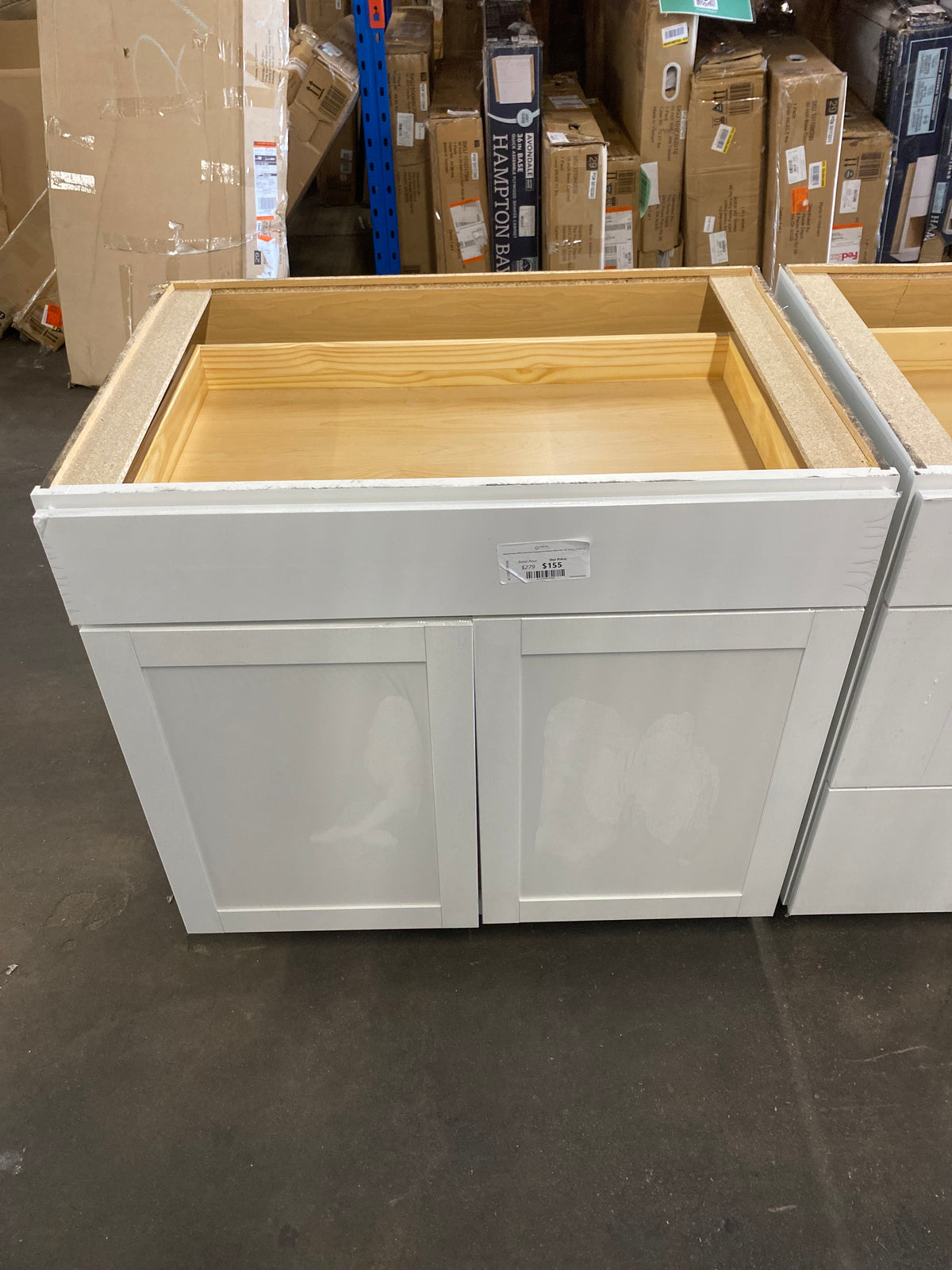 Westfield Feather White Shaker Stock Assembled Base Kitchen Cabinet (36 in. W x 23.75 in. D x 35 in. H)