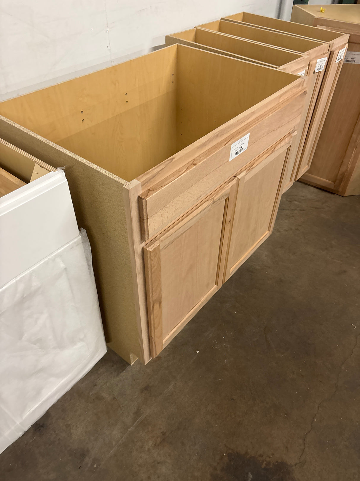 36 in. W x 24 in. D x 34.5 in. H Assembled Sink Base Kitchen Cabinet in Unfinished with Recessed Panel