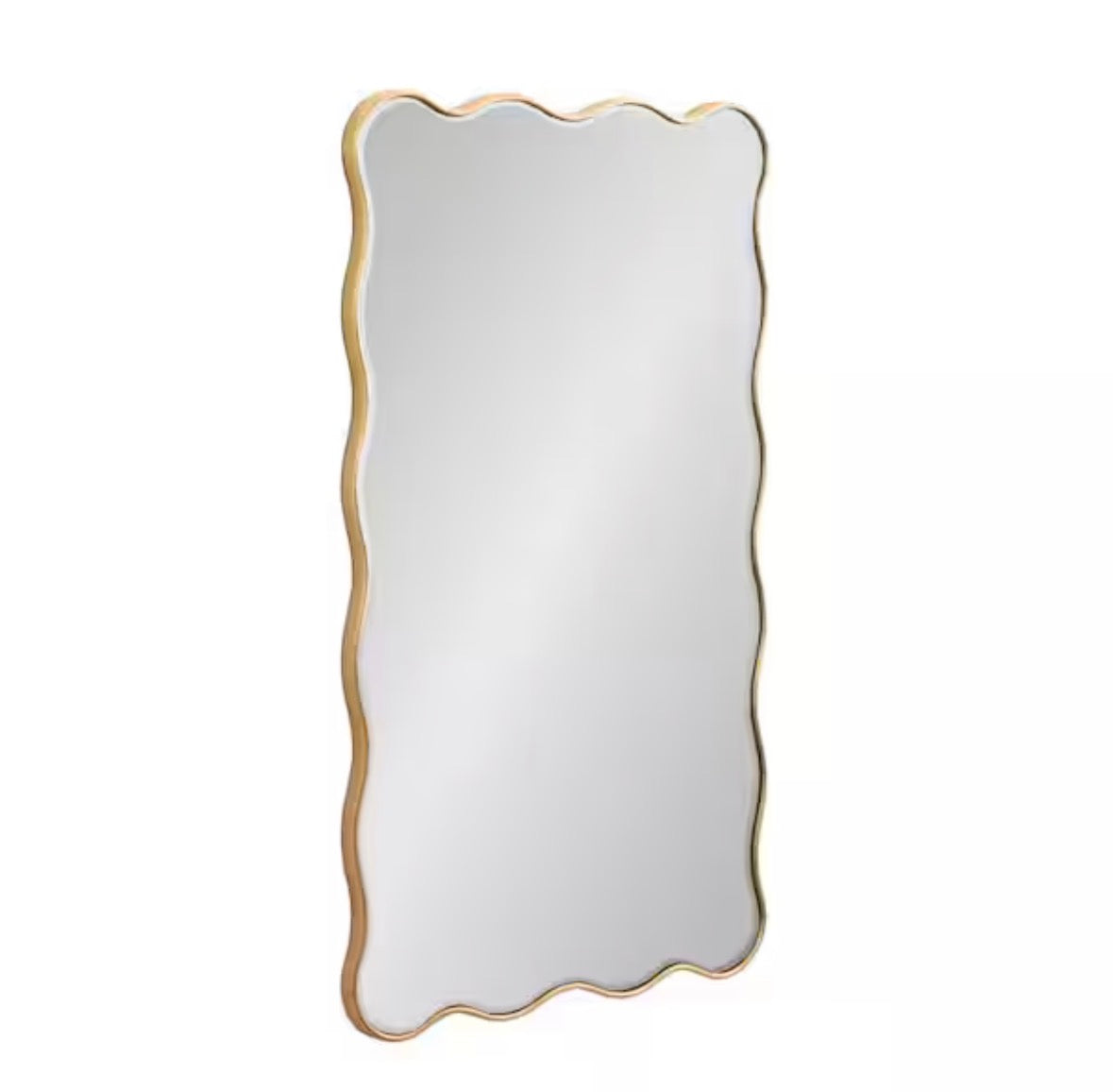 Viona Gold 24 in. W x 42 in. H MidCentury Scalloped Wood Wall Mirror