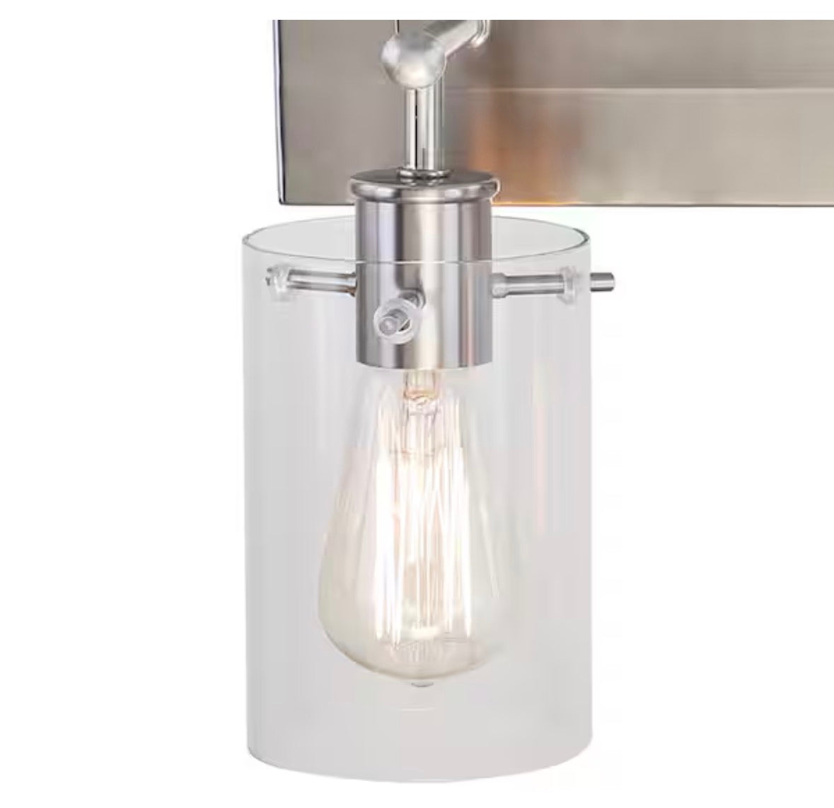 Regan 4.5 in. 1-Light Brushed Nickel Wall Bath Light with Clear Glass Shade