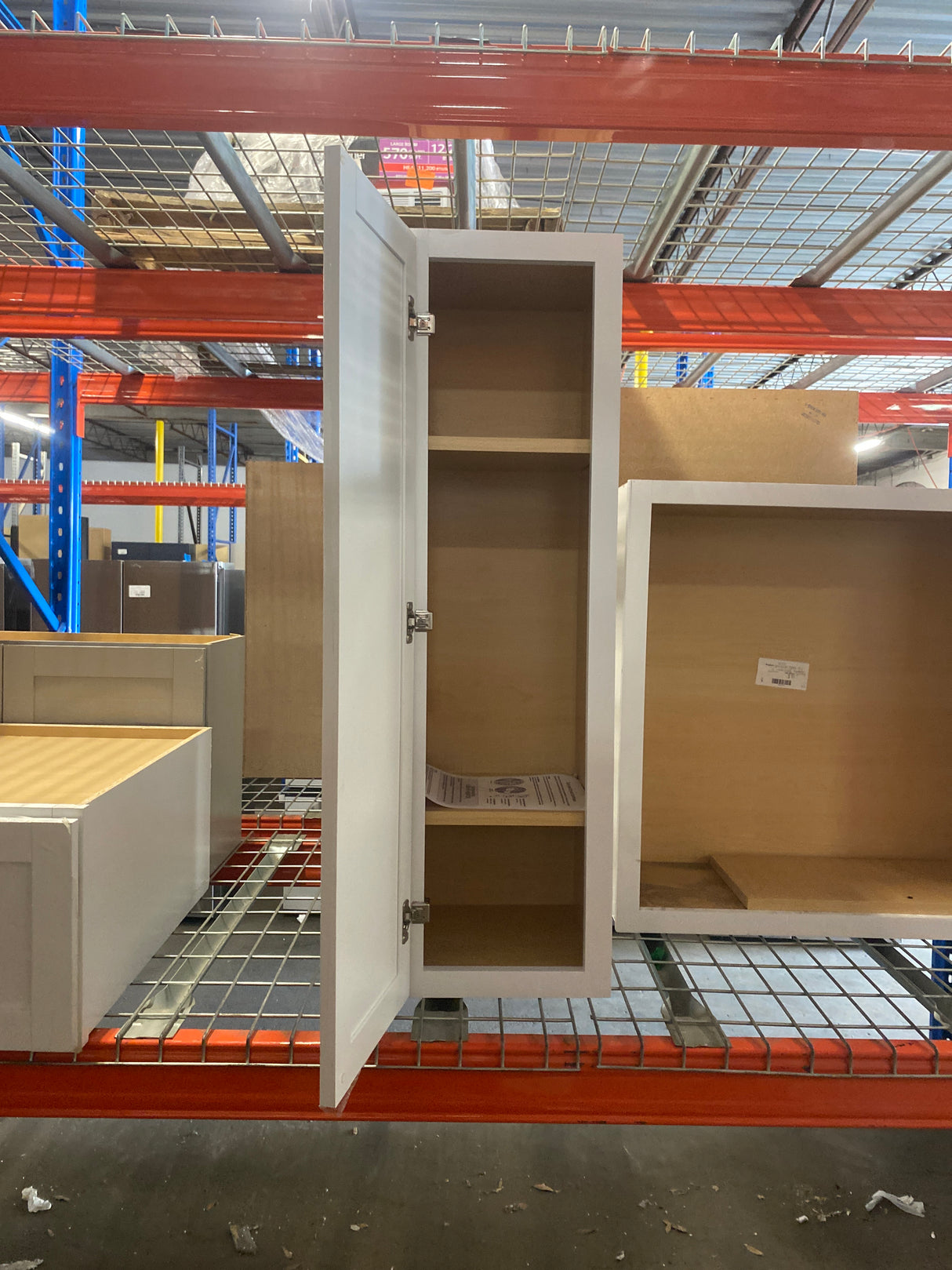 Courtland Polar White Finish Laminate Shaker Stock Assembled Wall Kitchen Cabinet 12 in. x 42 in. x 12 in.