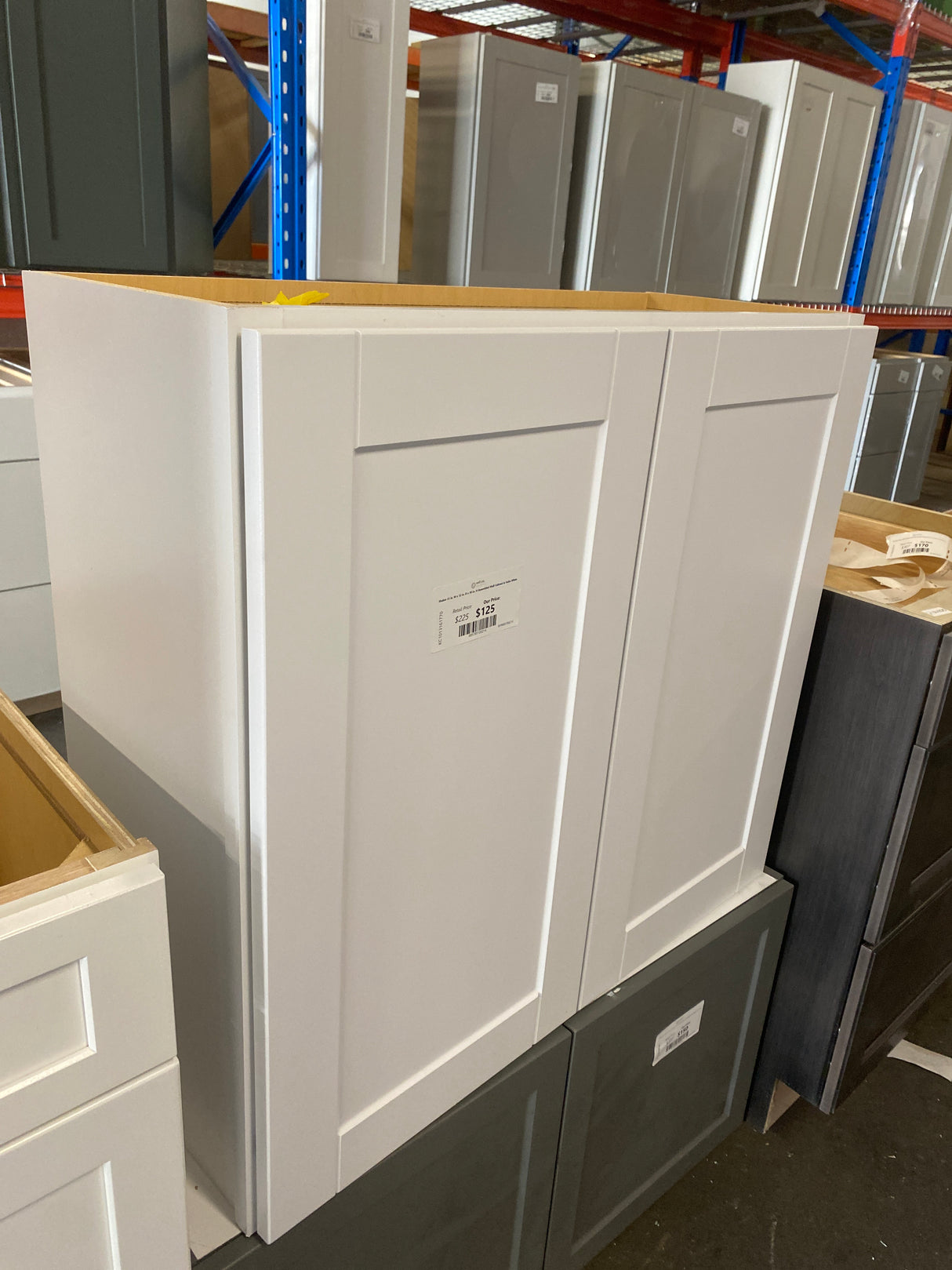 Shaker 33 in. W x 12 in. D x 30 in. H Assembled Wall Cabinet in Satin White