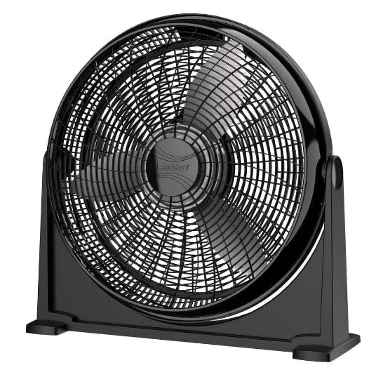 20 in. 3 Speeds Floor Fan in Black with 90 Degrees Tilt Adjustment, Built-In Carry Handle, Wall Mountable