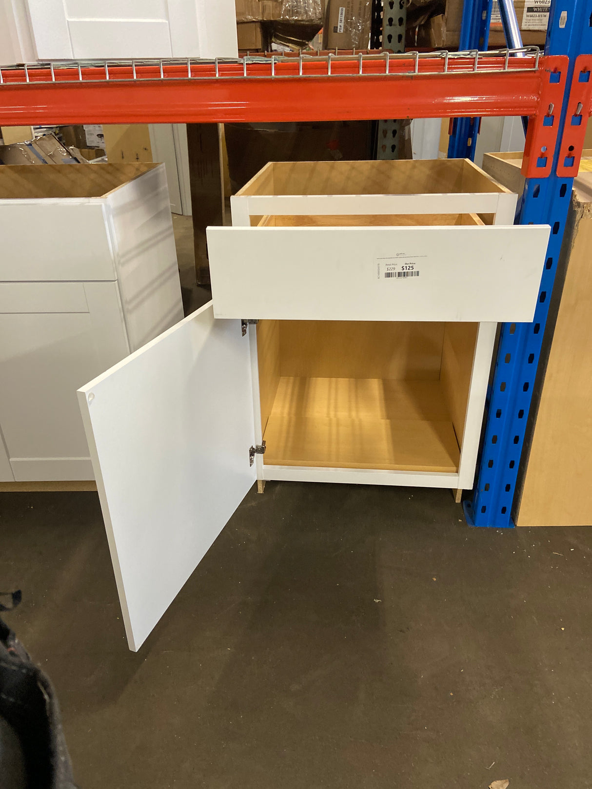 Shaker Satin White Stock Assembled Base Kitchen Cabinet with Ball-Bearing Drawer Glides (21 in. x 34.5 in. x 24 in.) (Copy)