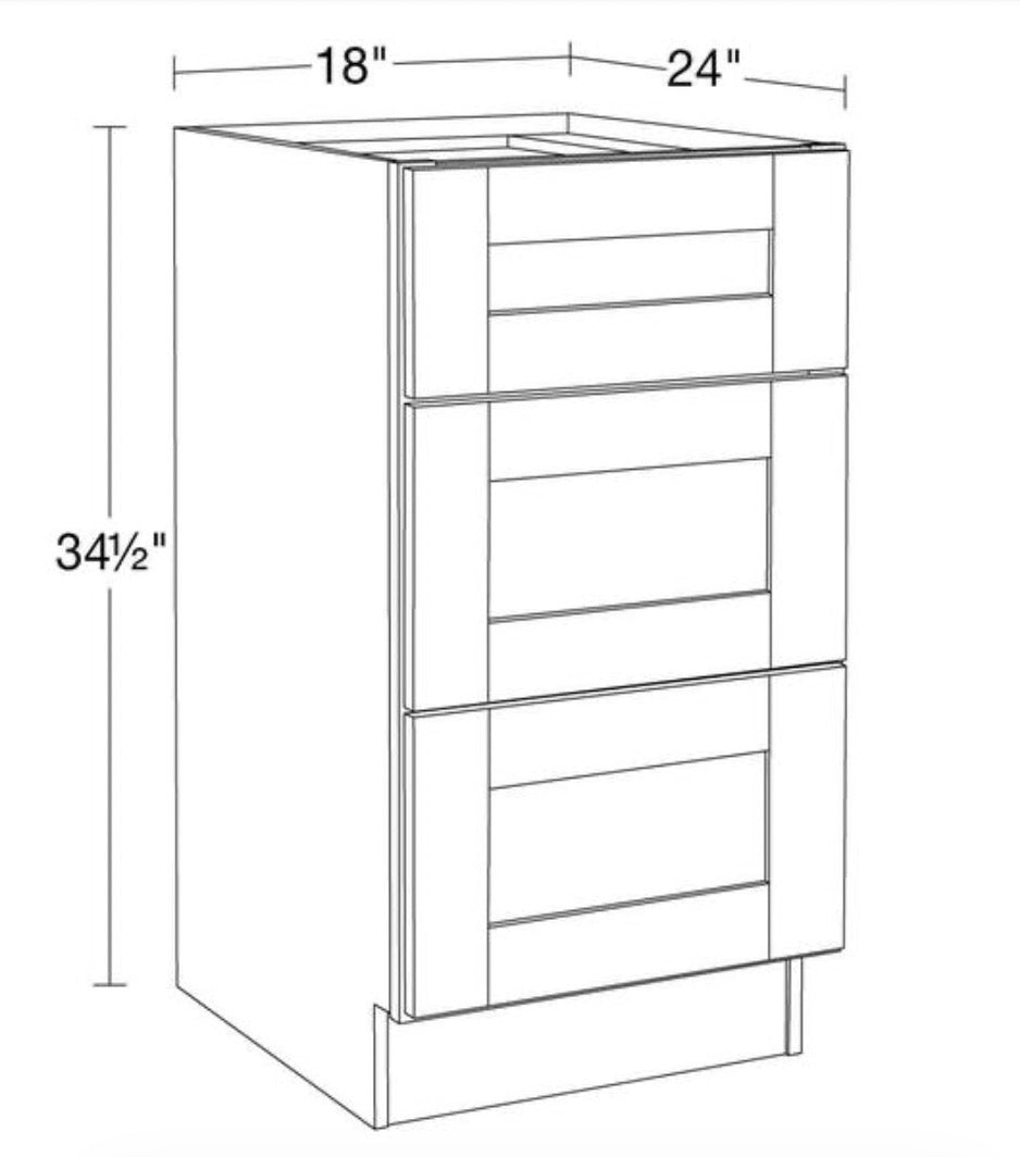 Richmond Vesuvius Gray Plywood Shaker Ready to Assemble Drwer Base Kitchen Cabinet Sft Cls 18 in W x 24 in D x 34.5 in H