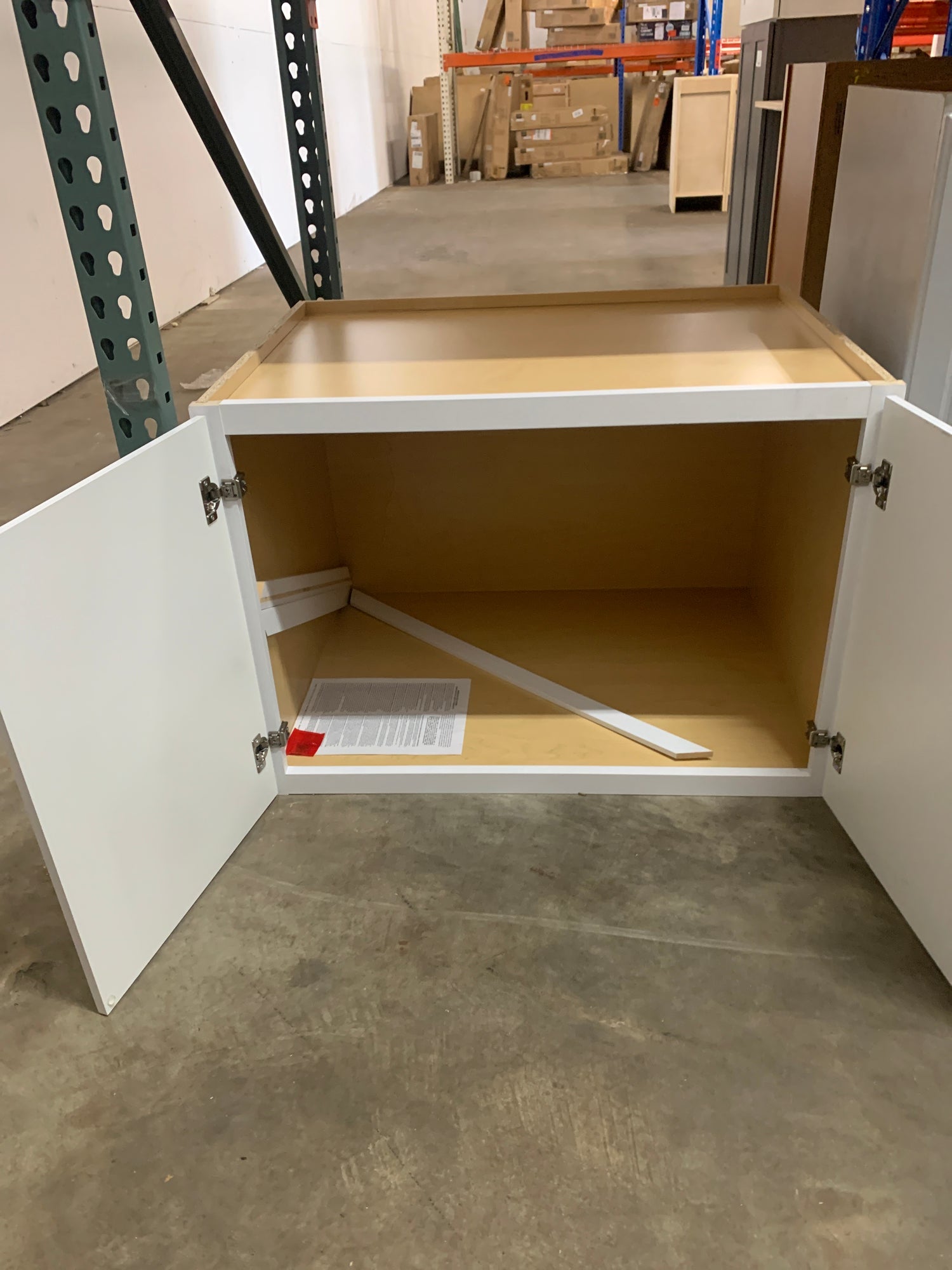 Hampton 33in. W x 24 in. D x 24 in. H Assembled Deep Wall Bridge Kitchen Cabinet in Satin White with Shelf