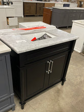 Load image into Gallery viewer, Aberdeen 36 in. W x 22 in. D x 34.5 in. H Bath Vanity in Black with White Carrara Marble Top
