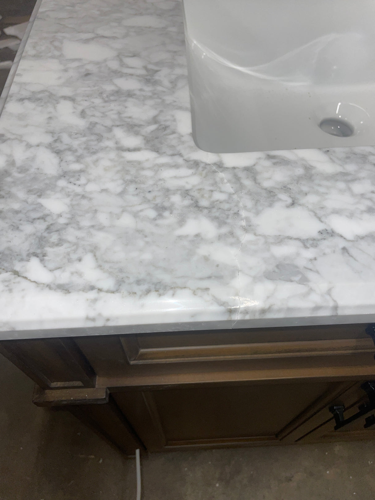 Caville 30 in. W x 22 in. D x 34 in. H Single Sink Bath Vanity in Almond Latte with Carrara Marble Top