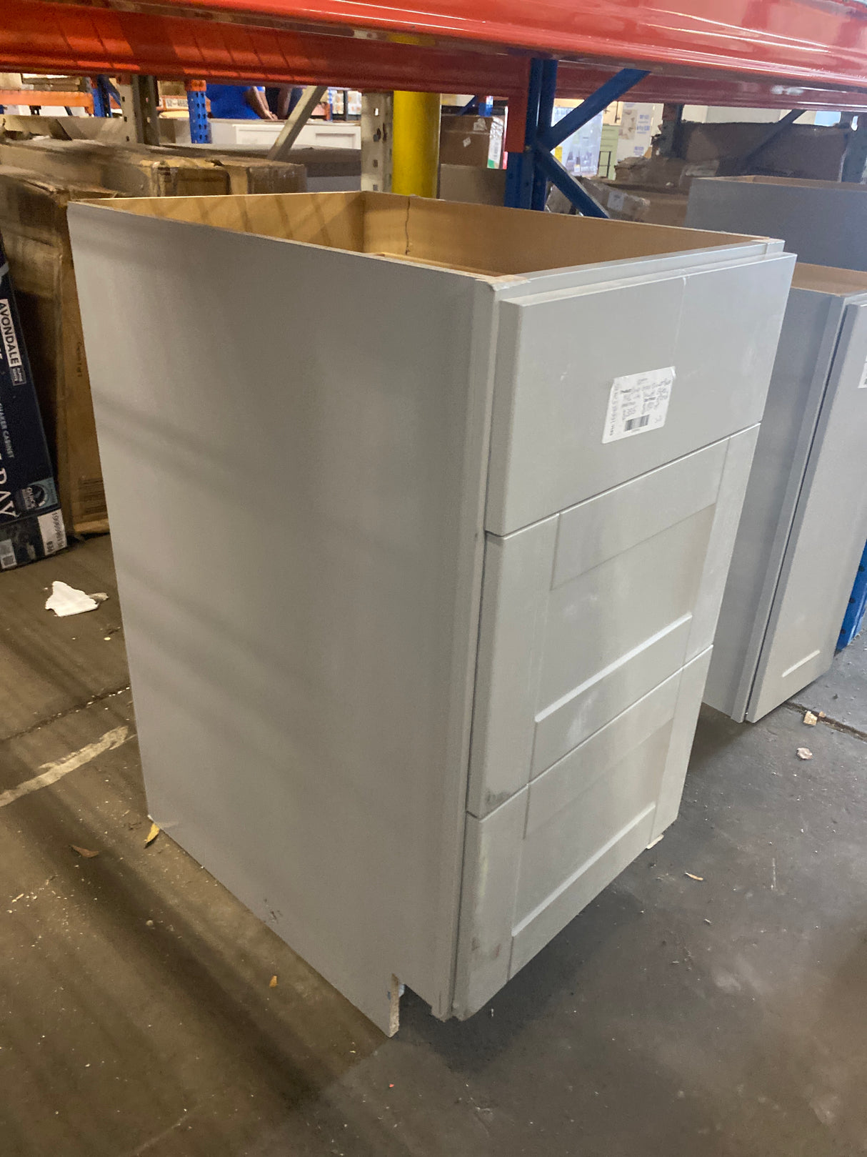 Shaker Dove Gray Stock Assembled Drawer Base Kitchen Cabinet with Drawer Glides (18 in. x 34.5 in. x 24 in.)