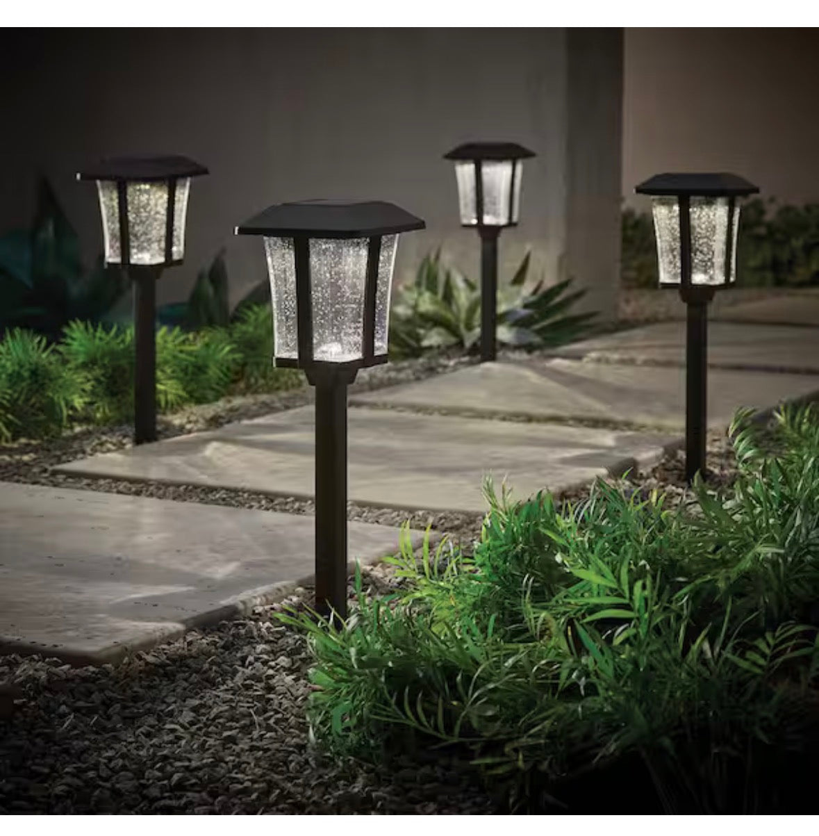 Callaway Black Integrated LED Weather Resistant Outdoor Solar Path Light (4-Pack)