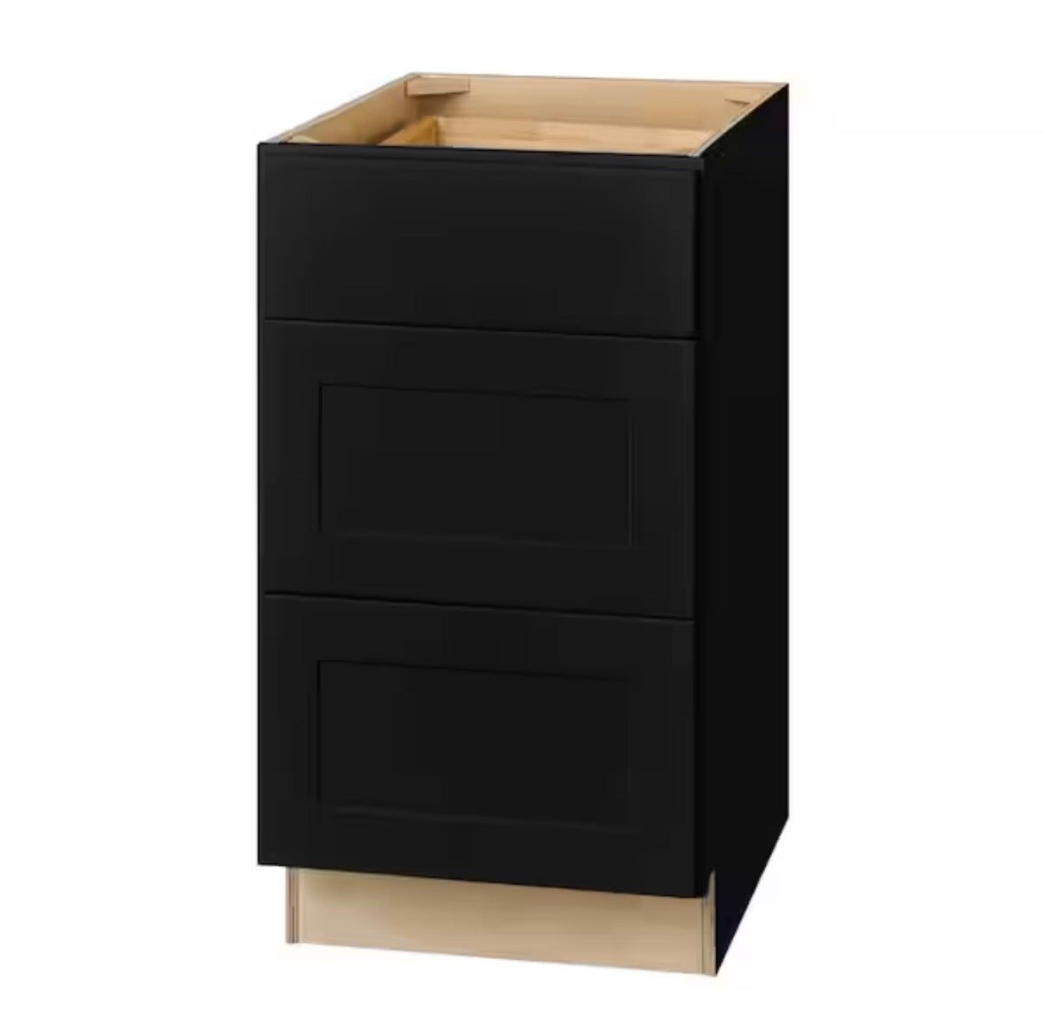 Avondale 18 in. W x 24 in. D x 34.5 in. H Ready to Assemble Plywood Shaker Drawer Base Kitchen Cabinet in Raven Black