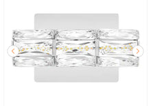 Load image into Gallery viewer, Keighley Integrated LED Chrome and Crystal Indoor Wall Sconce Light Fixture
