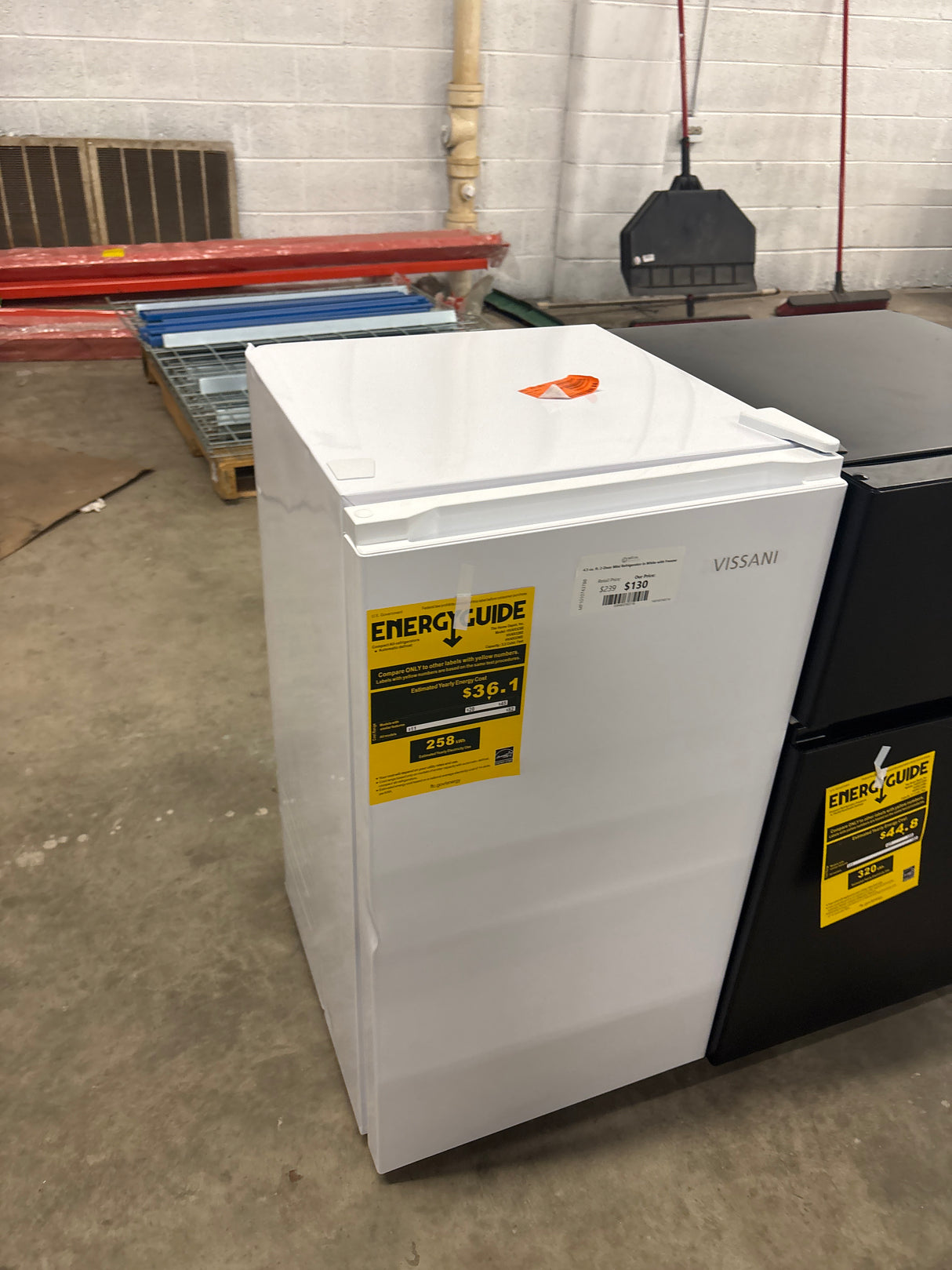 4.5 cu. ft. 2-Door Mini Refrigerator in White with Freezer