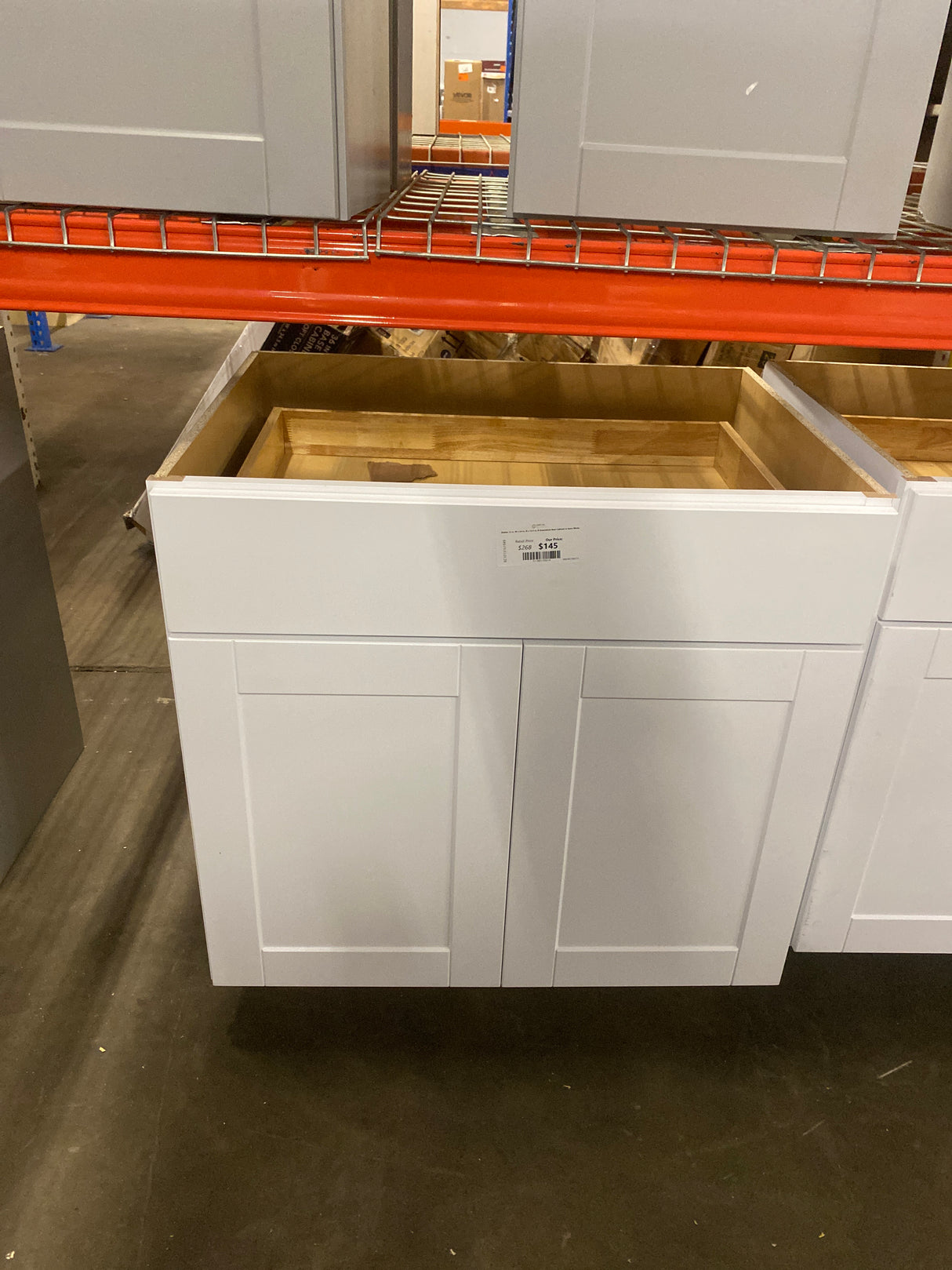 Shaker 33 in. W x 24 in. D x 34.5 in. H Assembled Base Cabinet in Satin White