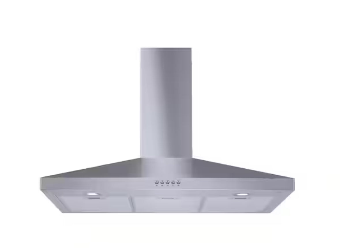 Siena 36 in. 350CFM Convertible Pyramid Wall Mount Range Hood in Stainless Steel with Charcoal Filters and LED Lighting