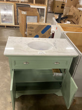 Load image into Gallery viewer, Sadie 38 in. W x 22 in. D x 35 in. H Vanity in Antique Light Cyan with Marble Vanity Top in Natural White
