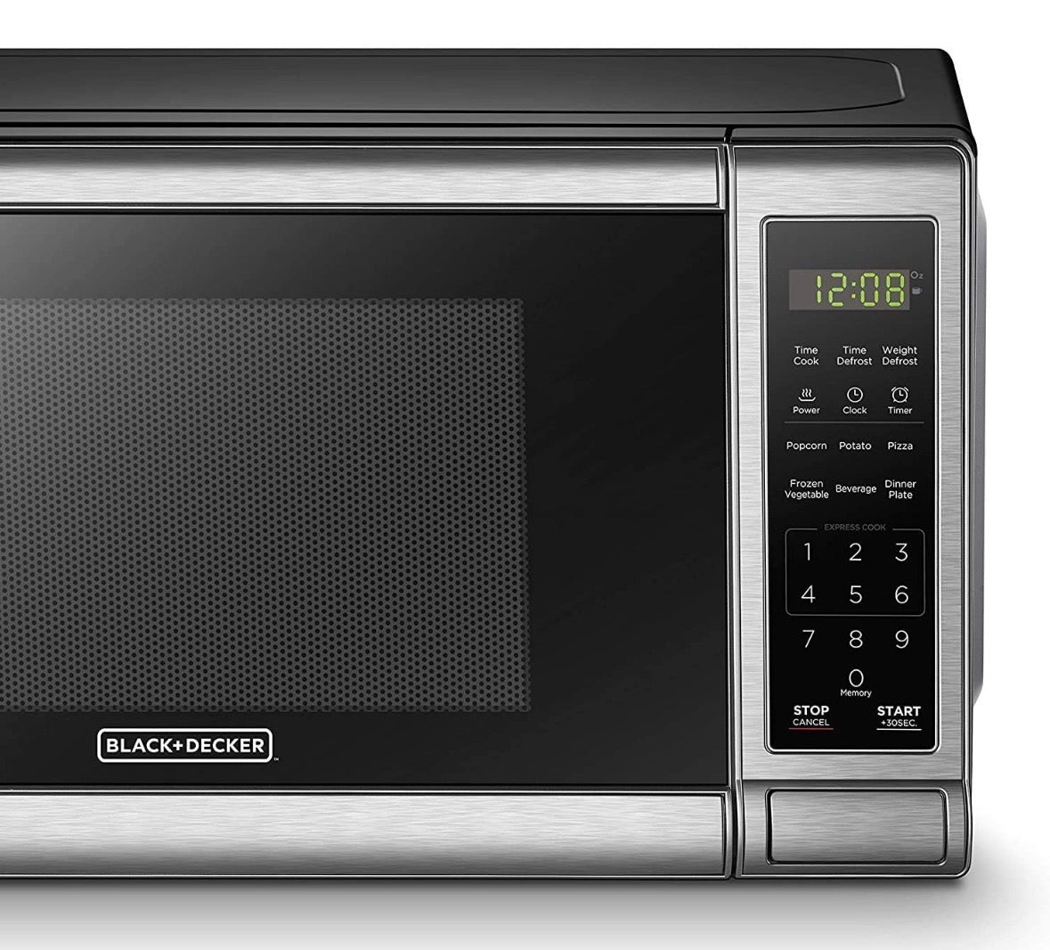 0.7 cu. ft. 700 Watt Compact Countertop Microwave in Stainless Steel with Safety lock, One-Touch Button and Eco Mode