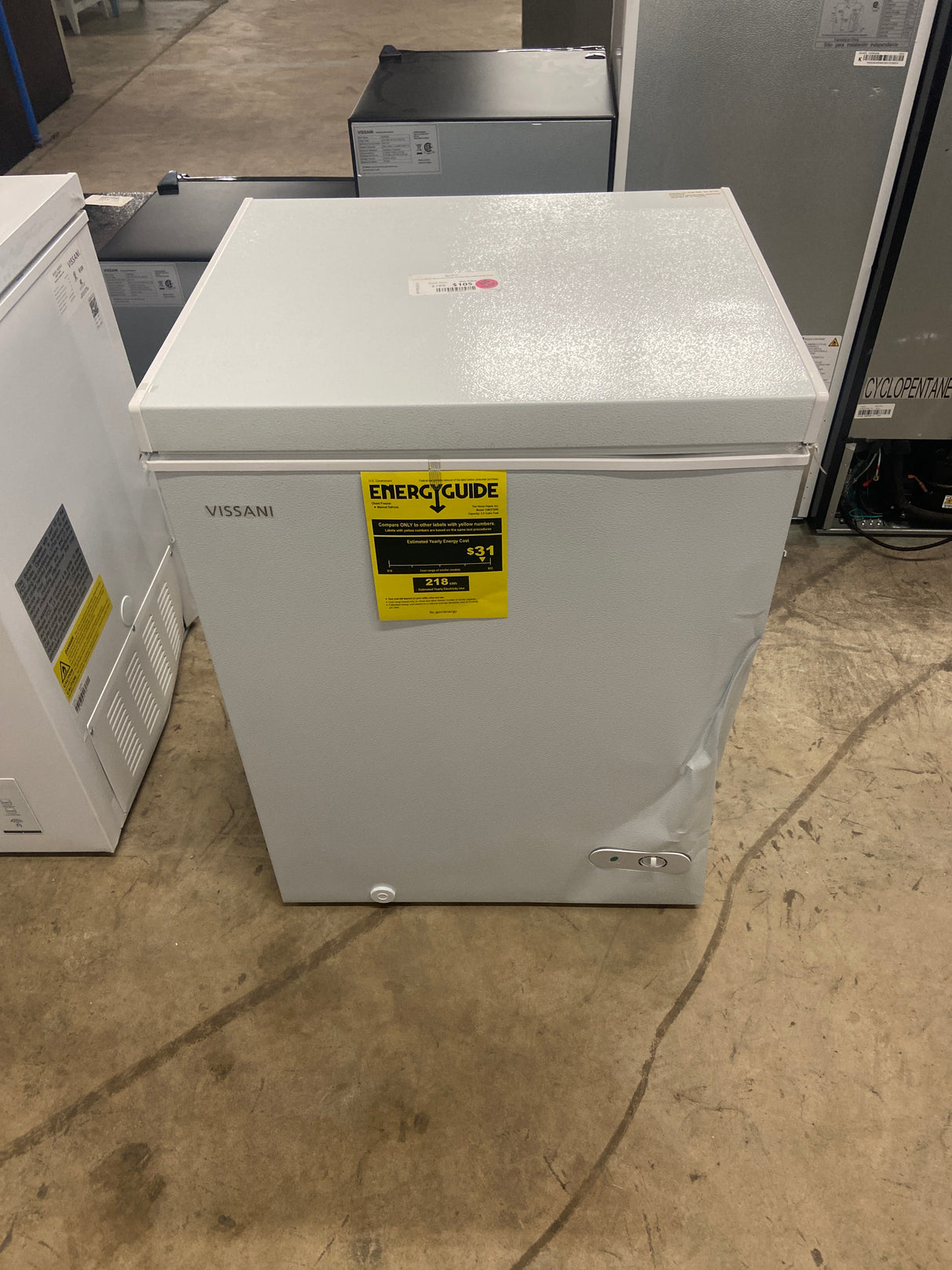 5.0 cu. ft. Manual Defrost Chest Freezer with LED Light in White Garage Ready