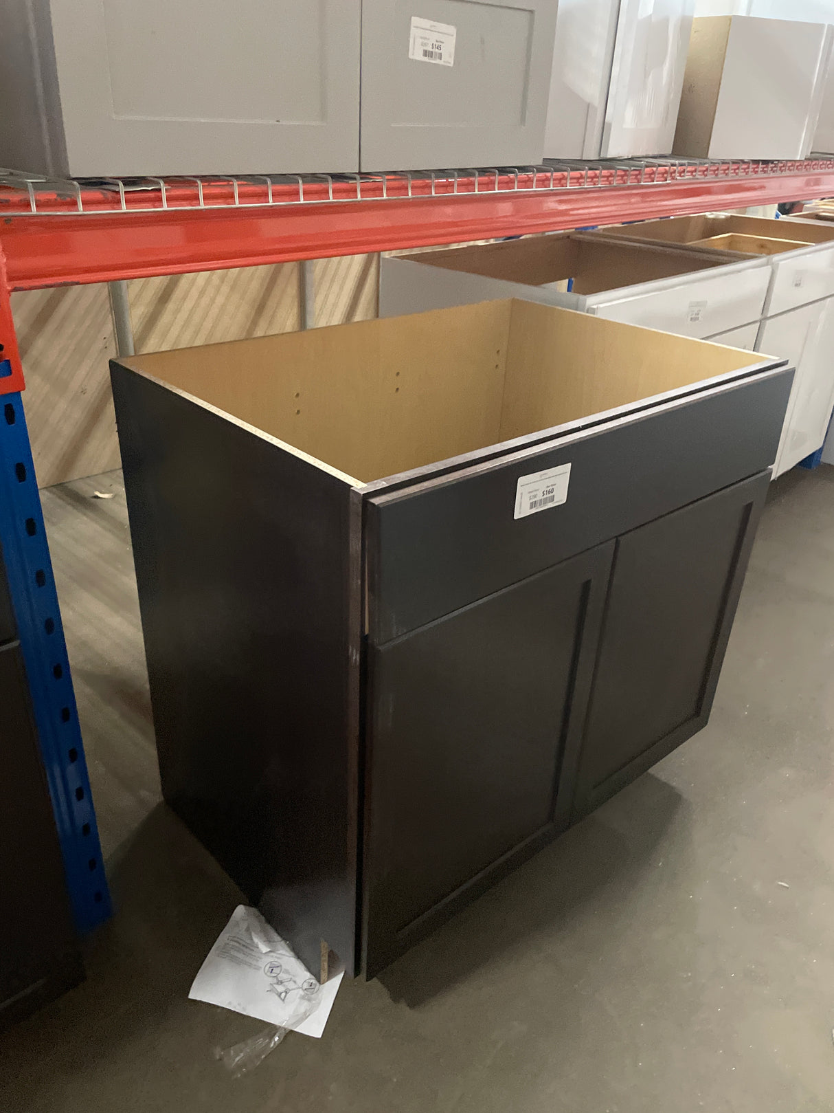 Shaker 36 in. W x 24 in. D x 34.5 in. H Assembled Sink Base Cabinet in Java