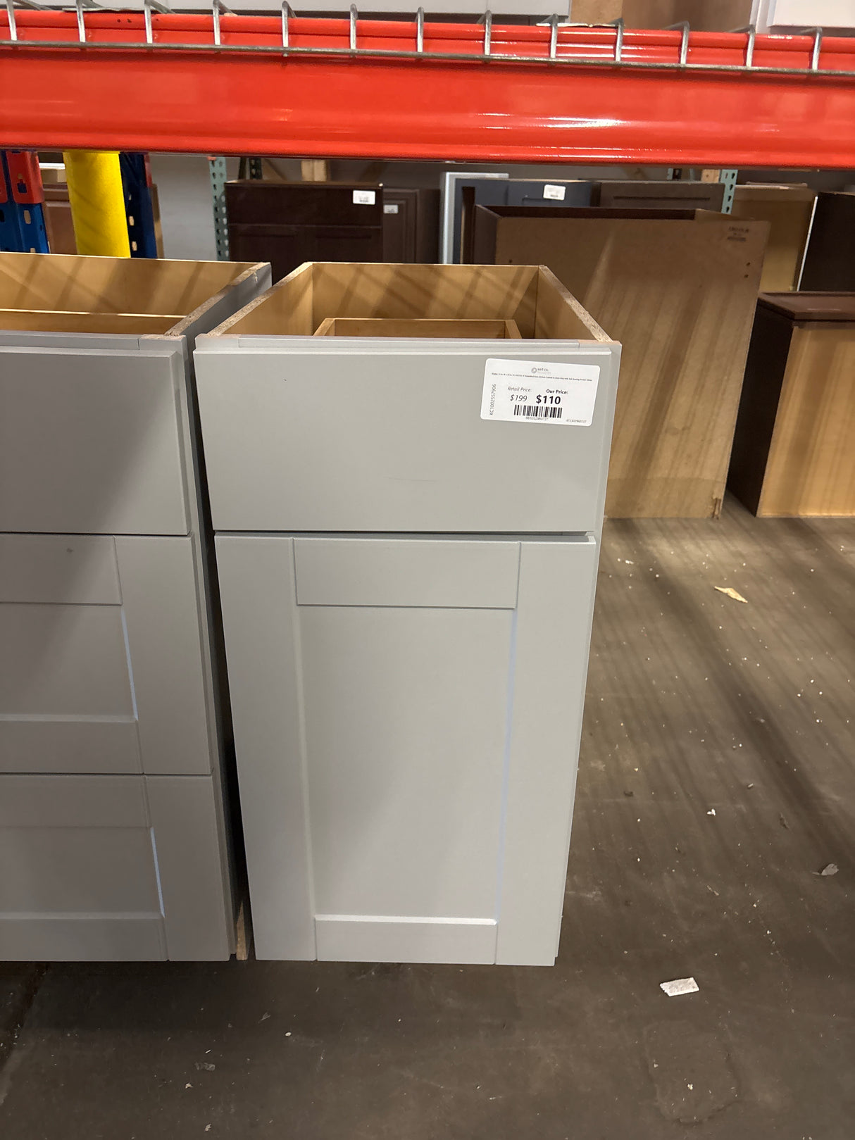 Shaker 15 in. W x 24 in. D x 34.5 in. H Assembled Base Kitchen Cabinet in Dove Gray with Ball-Bearing Drawer Glides