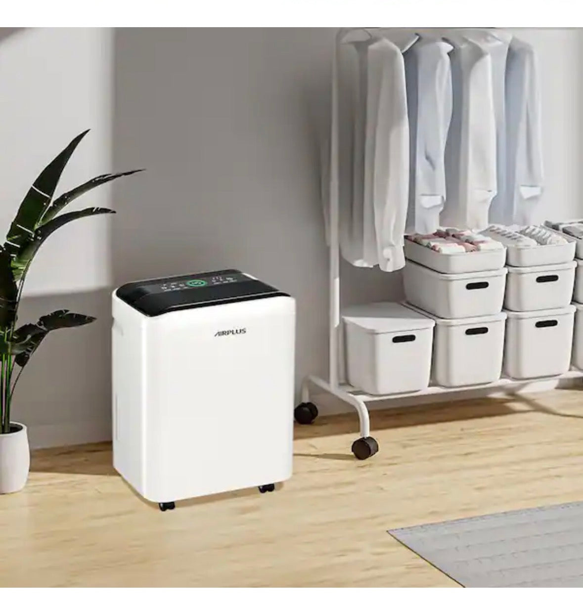 70 pt. 4,500 sq. ft. Dehumidifier in White with Drain Hose and Bucket, Auto Defrost, Low Noise, Dehumidify Efficiently