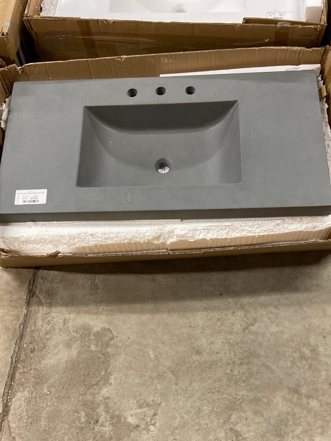 42 in. Drop-in Cement Bathroom Sink