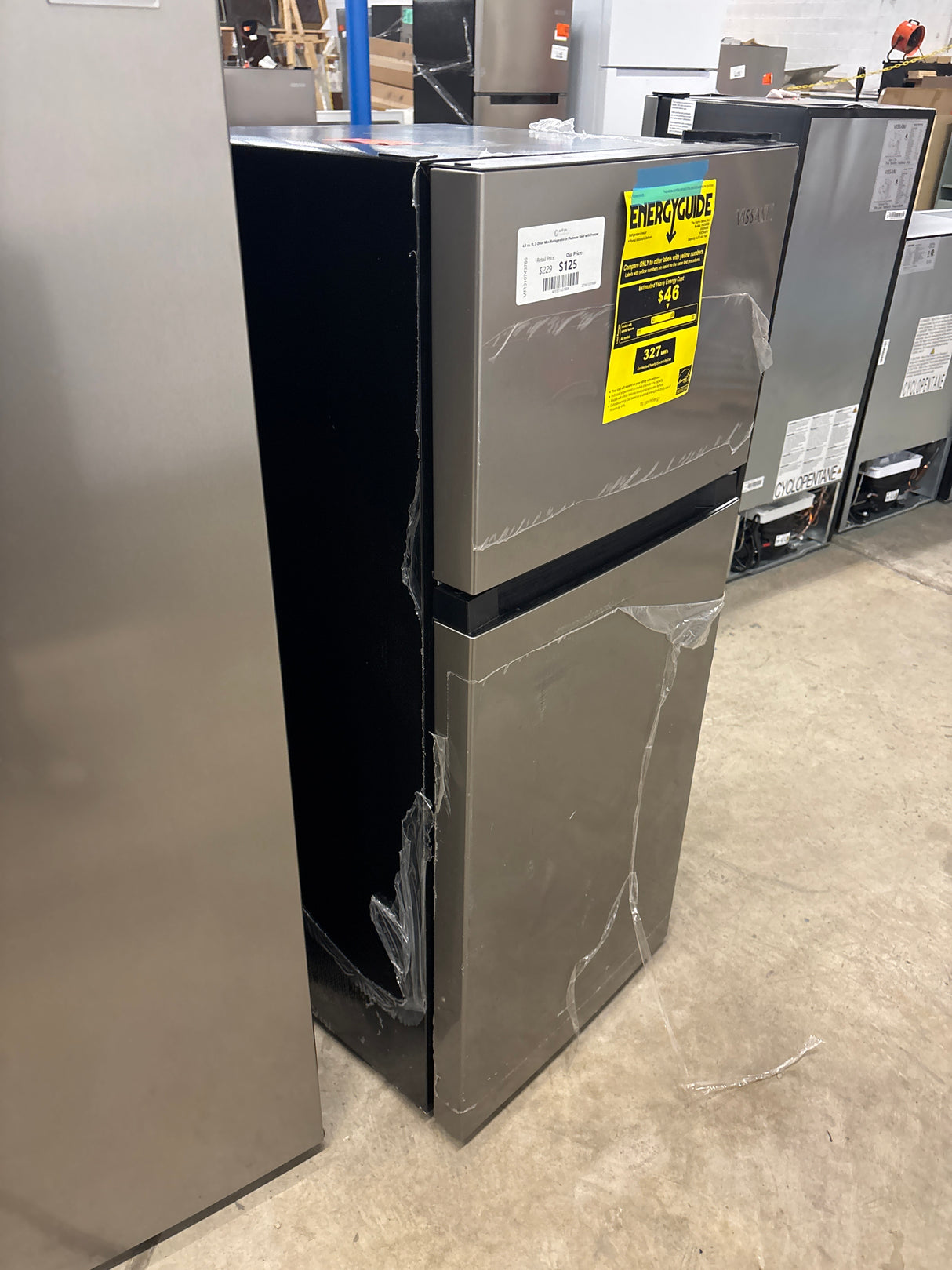 4.5 cu. ft. 2-Door Mini Refrigerator in Platinum Steel with Freezer