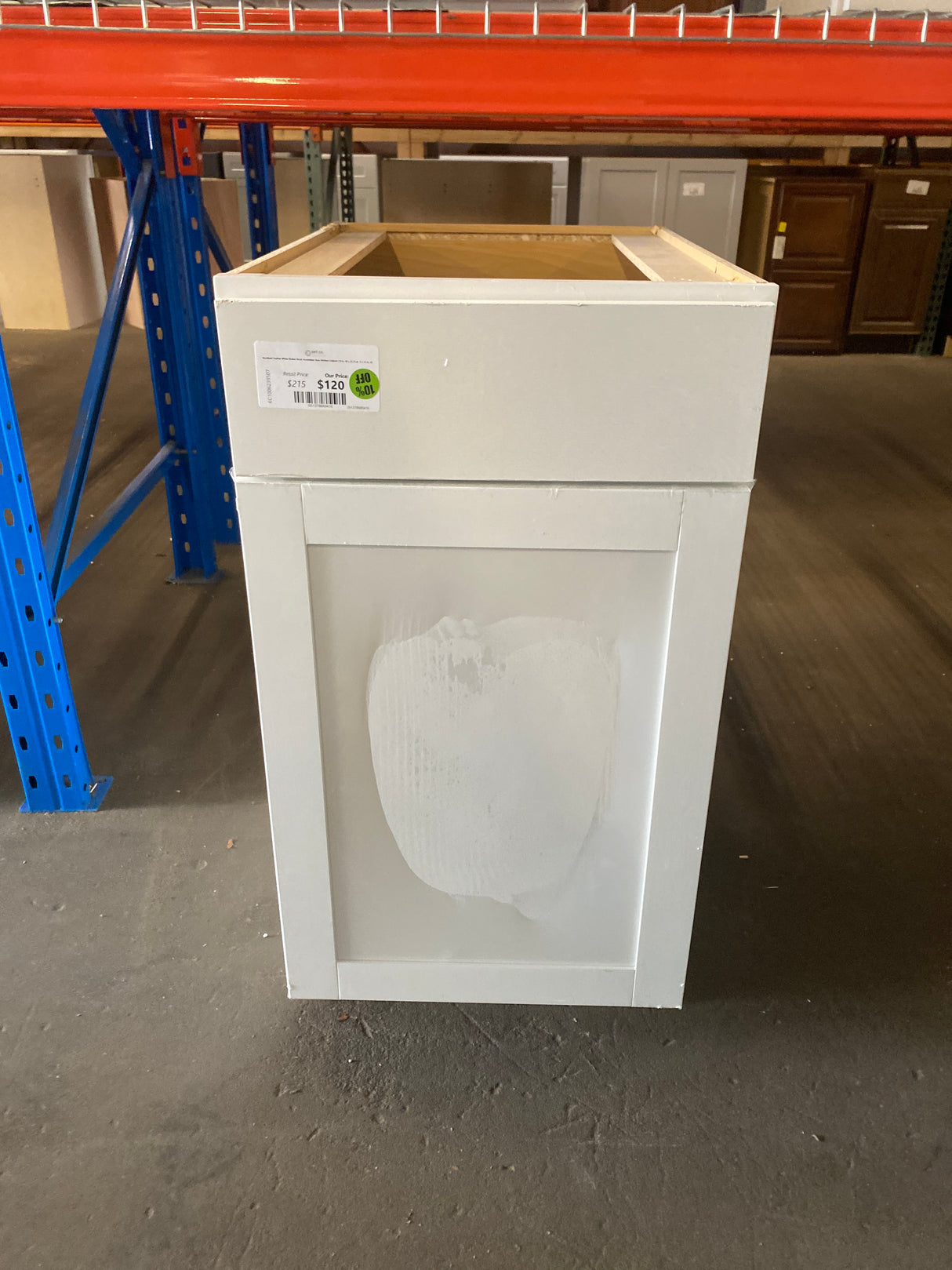 Westfield Feather White Shaker Stock Assembled Base Kitchen Cabinet (18 in. W x 23.75 in. D x 35 in. H)