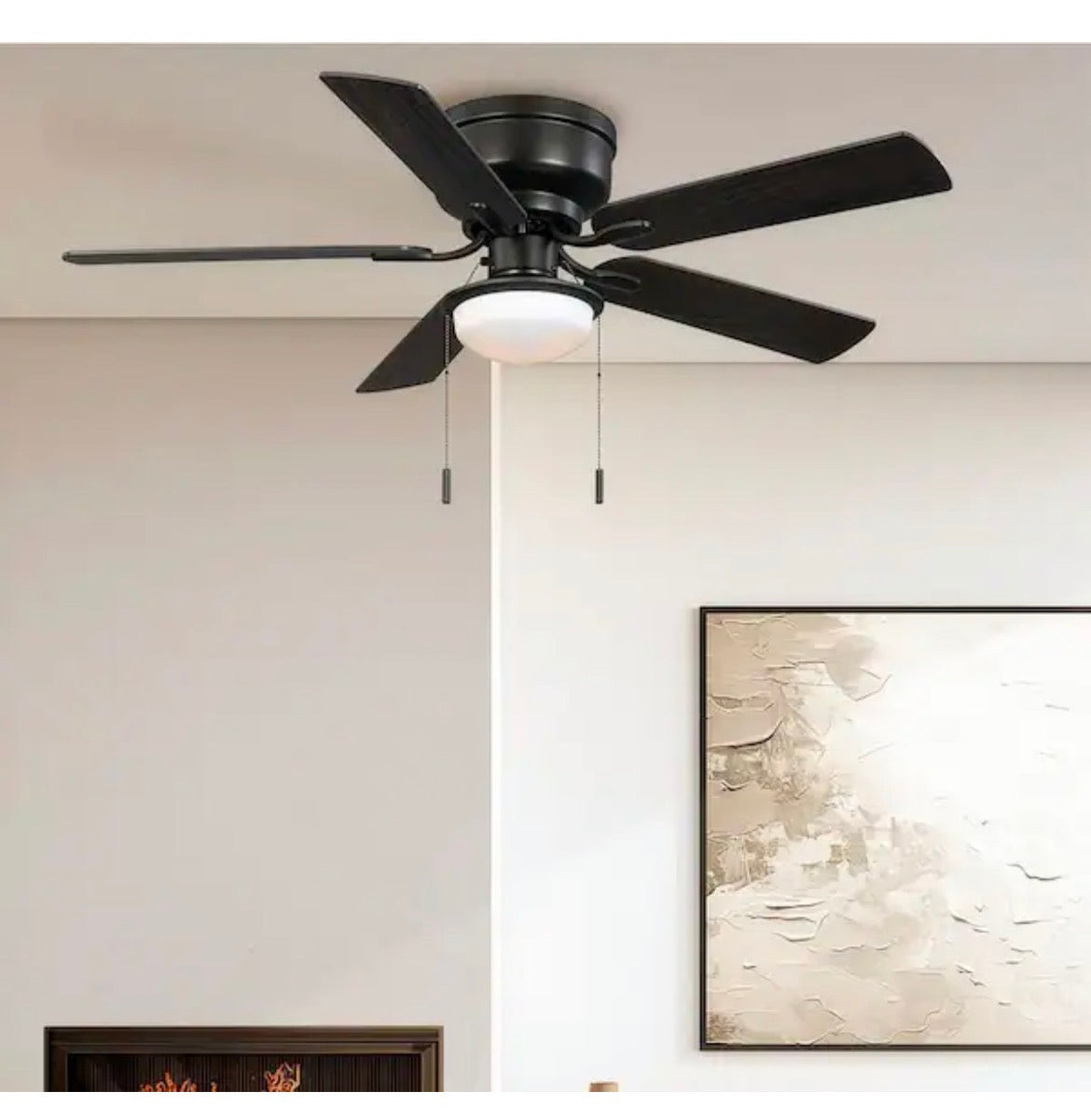 Colton 52 in. Indoor Flat Bronze Low Profile Ceiling Fan with Light Kit and Bright White LED Bulb Included