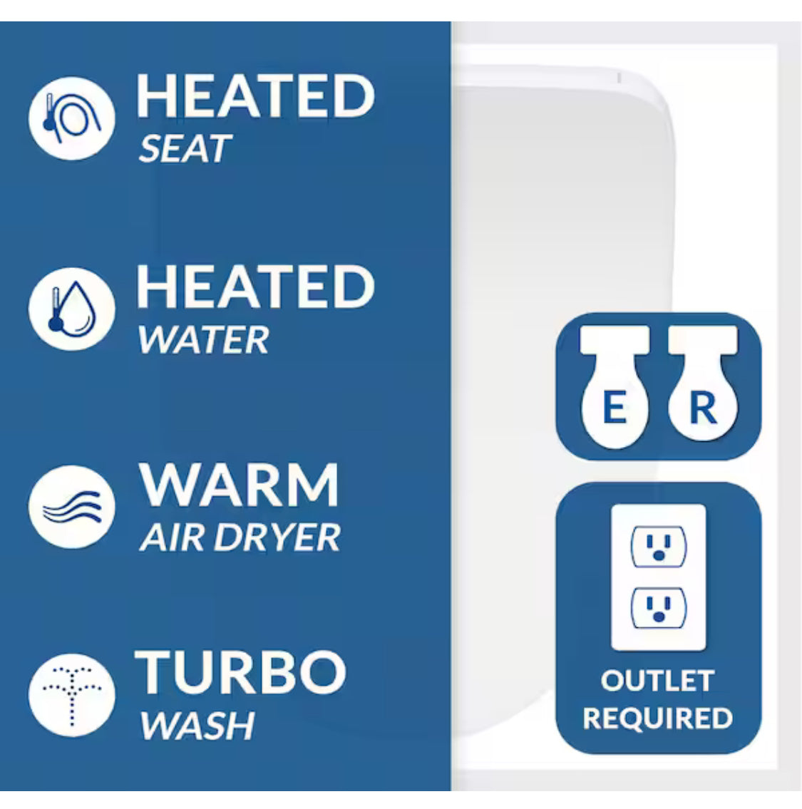 HD-7500 Electric Bidet Seat for Elongated Toilets in White