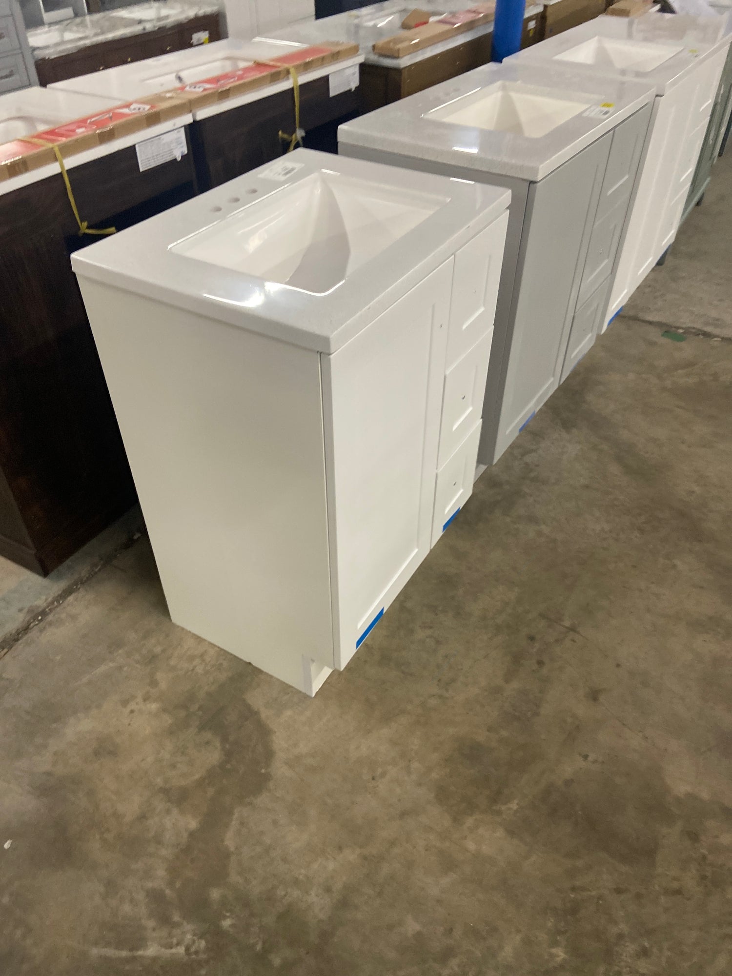 Bannister 24.5 in. W x 18.75 in. D Bath Vanity in White with Cultured Marble Top in Colorpoint White with White Sink
