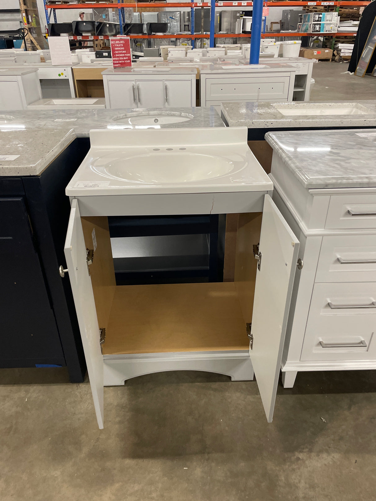 25 in. Single Sink Pearl Gray Bath Vanity with White Cultured Marble Top (Assembled)