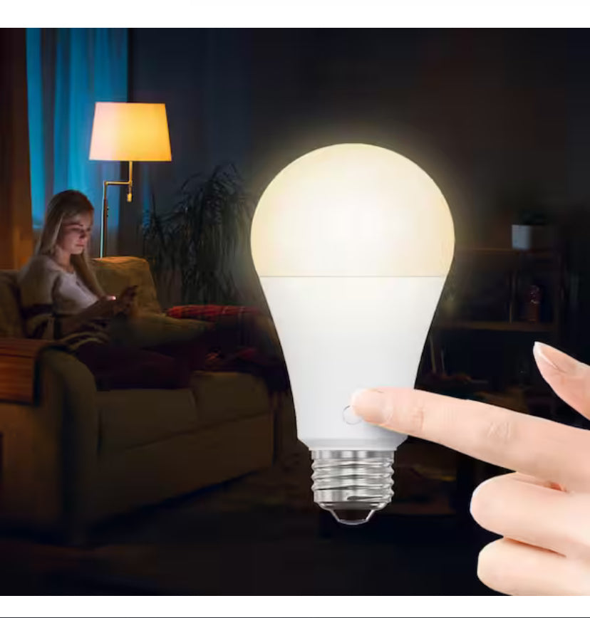 60-Watt Equiv A21 USB White Battery Backup E26 Magic Bulb LED Light Bulb Selectable White(2700K/3000K/3500K/4000K/5000K)