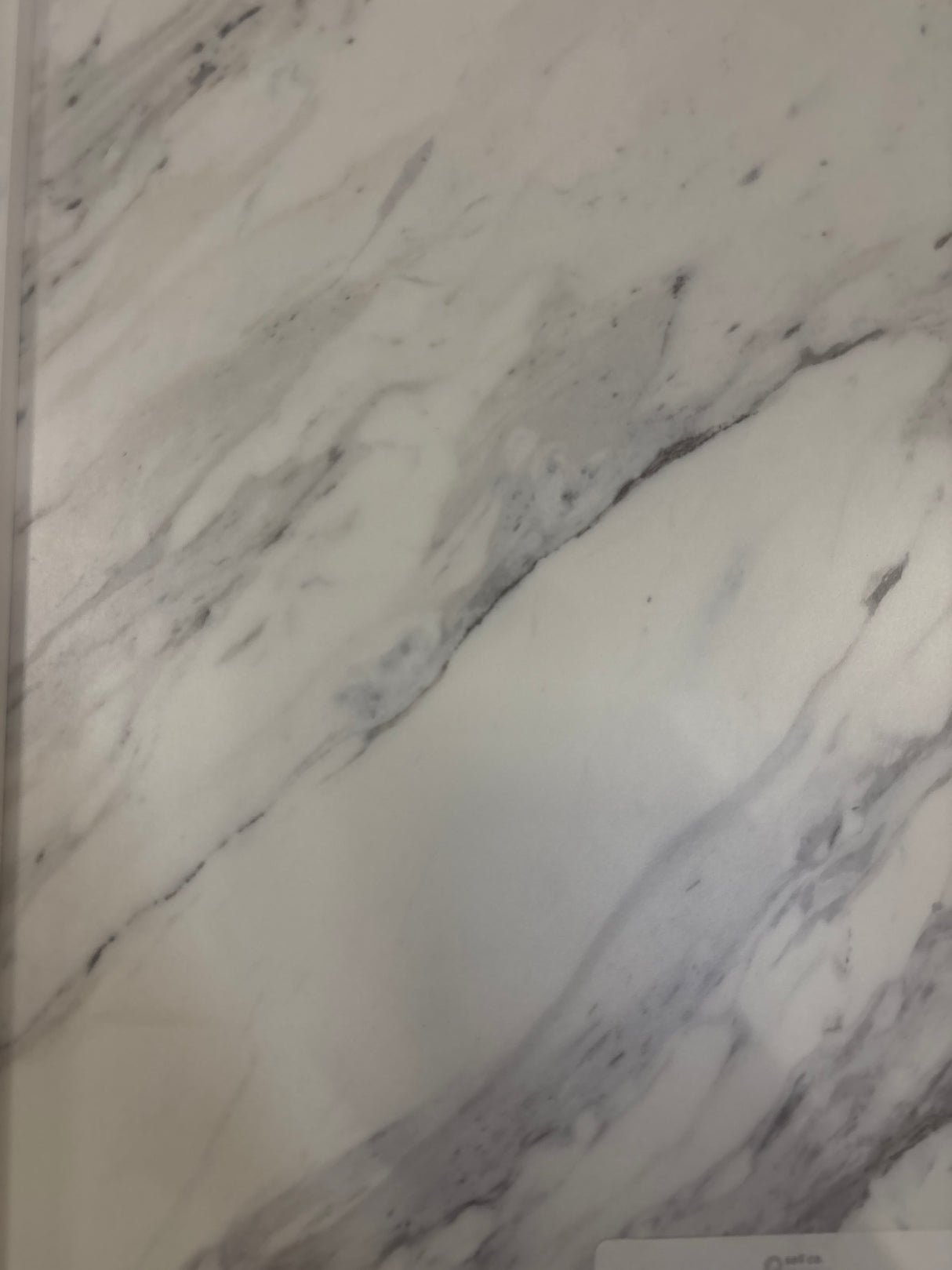 8 ft. L x 25 in. D Engineered Composite Countertop in Calcutta Blanc with Satin Finish