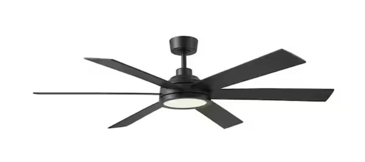 Tilden 60 in. Indoor/Covered Outdoor Matte Black Downrod Mount Ceiling Fan with Adjustable White LED and Remote Included