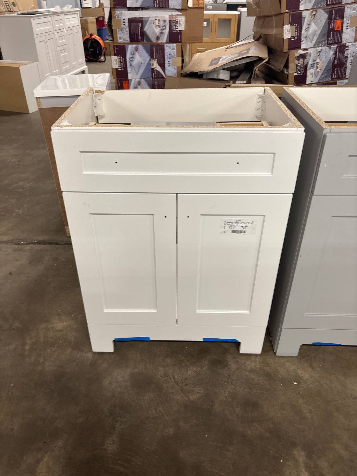 Everdean 25 in. W x 19 in. D x 34 in. H Single Sink Freestanding Bath Vanity in White without Top