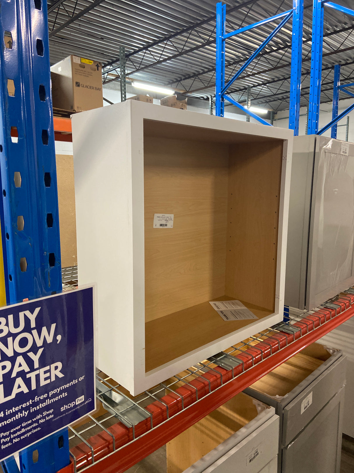 30 x 12 x 30 Open Kitchen Cabinet in Westfield Feather White