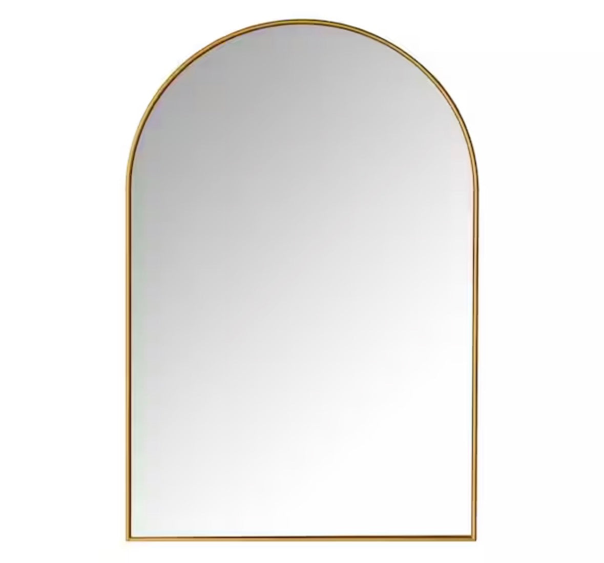 Large Arched Gold Classic Accent Mirror (39 in. H x 26 in. W)