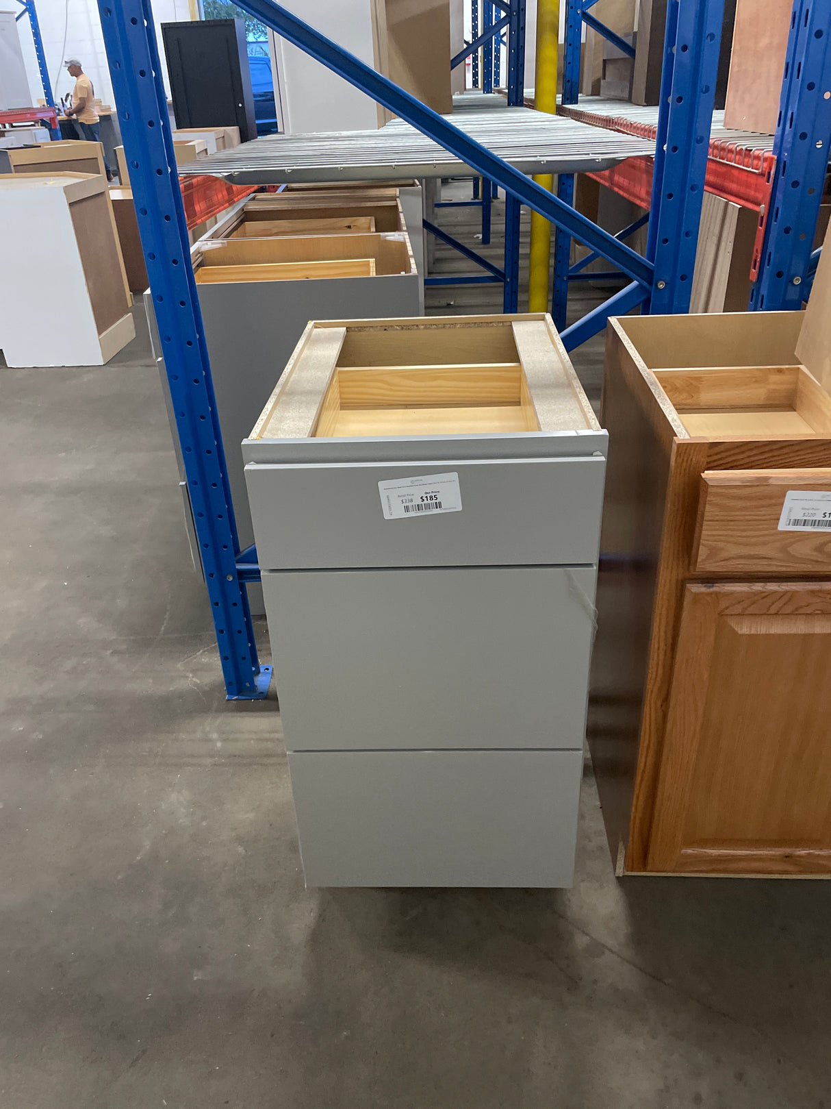 Westfield Dusk Gray Shaker Stock Assembled Drawer Base Kitchen Cabinet (18 in. W x 23.75 in. D x 35 in. H)