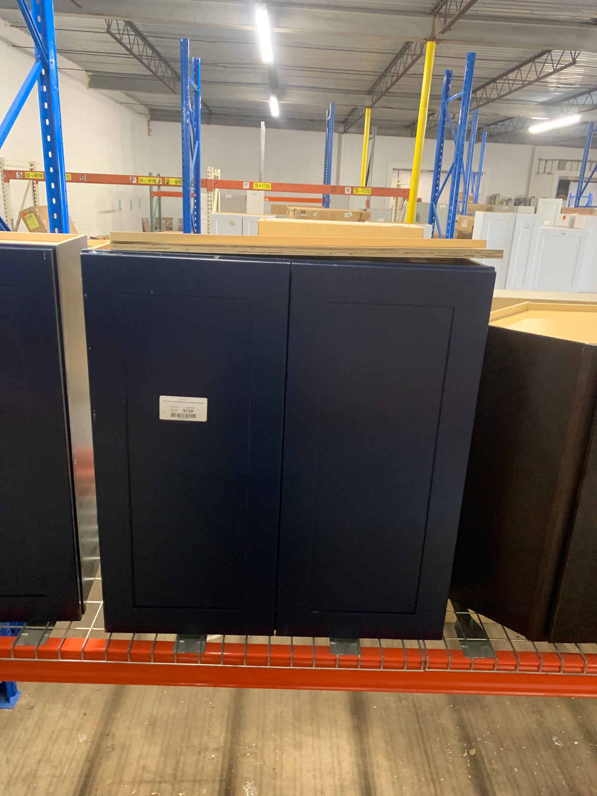 33 W x 36 H x 12 D Plywood Kitchen Cabinet Wall In Navy Blue