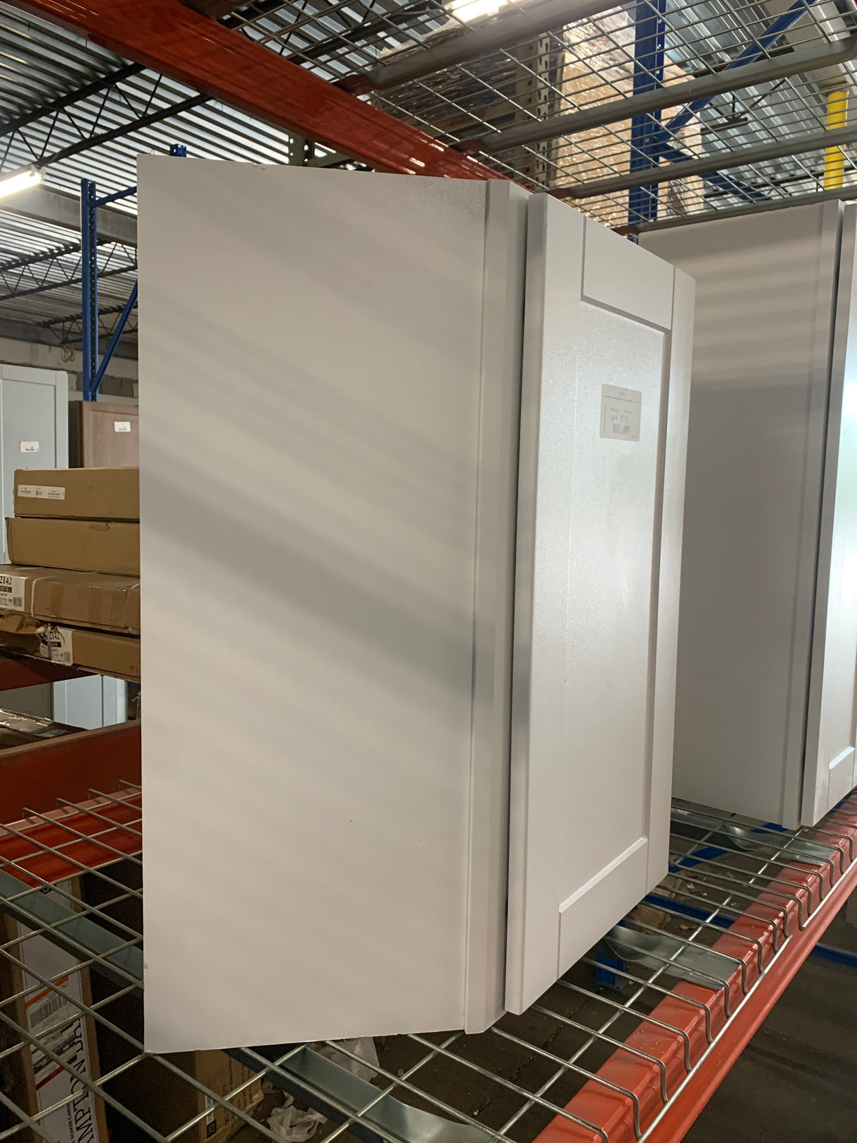 Shaker Satin White Stock Assembled Diagonal Corner Wall Kitchen Cabinet (24 in. x 30 in. x 12 in.)