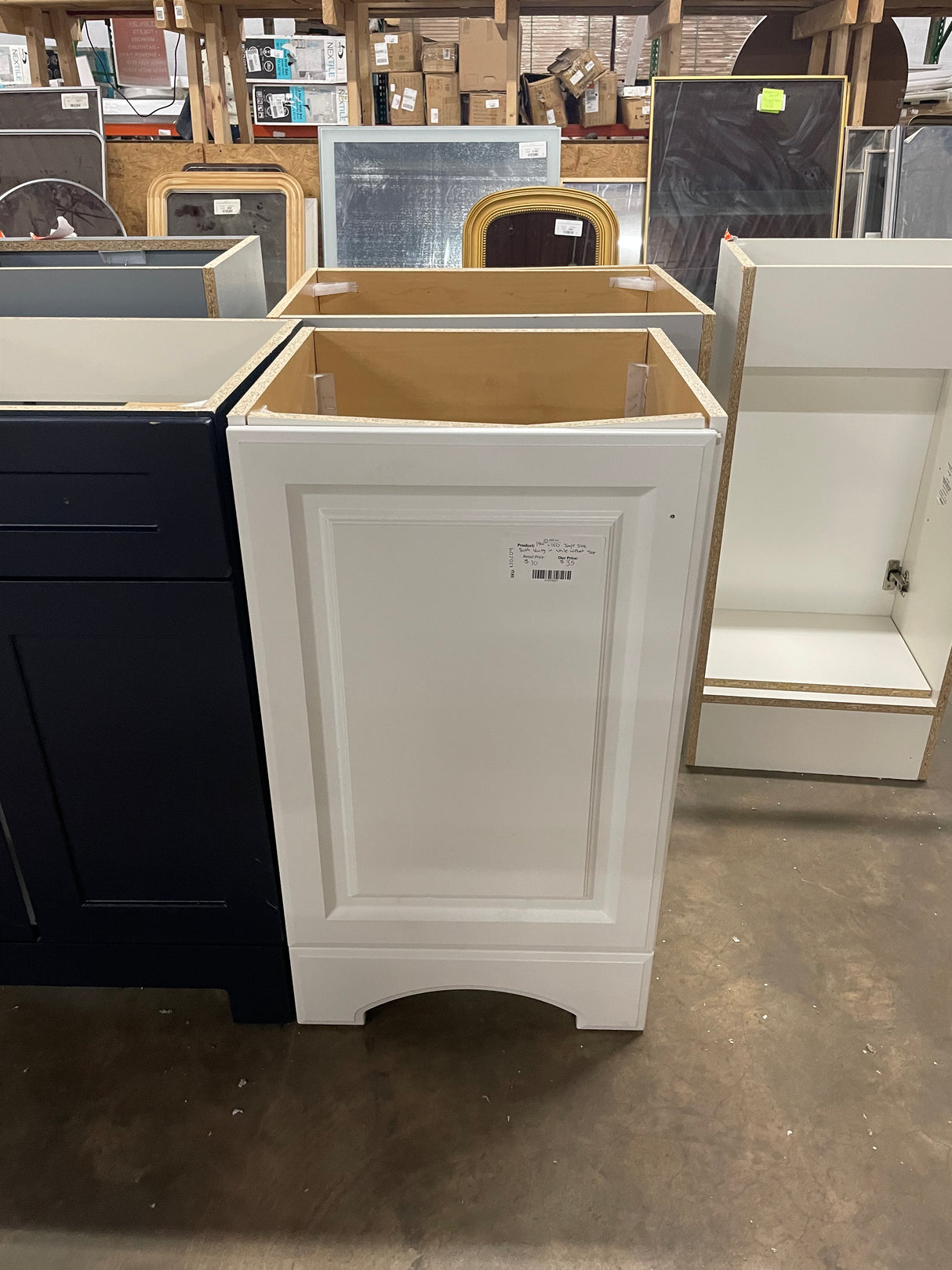 19 in. W x 18 in. D x 34 in. H Single Sink Freestanding Bath Vanity in White without Top