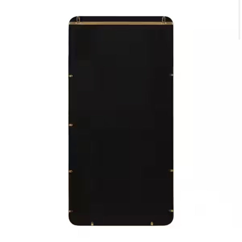 Armenta 20.00 in. W x 42.00 in. H Rectangle Metal Gold Framed Industrial Wall Mirror