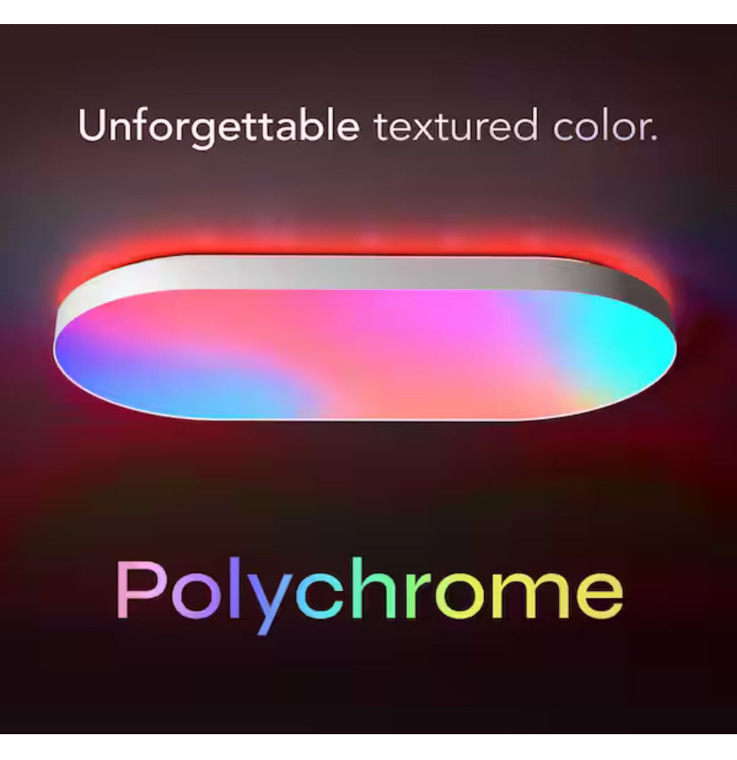 26 in. Oval Capsule Smart White Multi-Color WiFi Selectable LED Flush Mount Ceiling Light Works Alexa/Hey Google/HomeKit