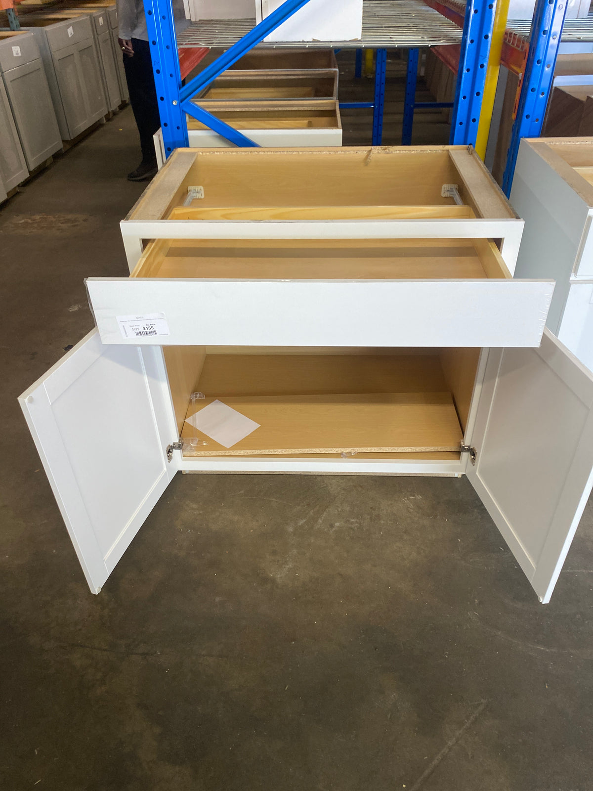 Westfield Feather White Shaker Stock Assembled Base Kitchen Cabinet (36 in. W x 23.75 in. D x 35 in. H)