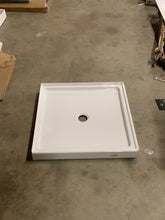 Load image into Gallery viewer, Foundations 32 in. L x 32 in. W Corner Shower Pan Base with Center Drain in White
