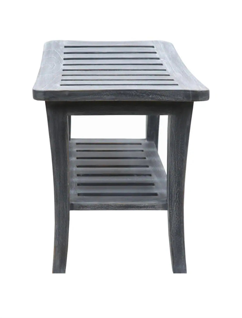 17.5 in. x 20 in. x 13.5 in. Weathered Gray Genuine Teak Bench