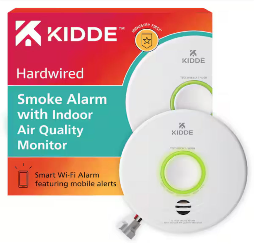Smart Hardwired Wi-Fi Enabled Smoke Detector and Indoor Air Quality Monitor Photoelectric Sensor 21032069